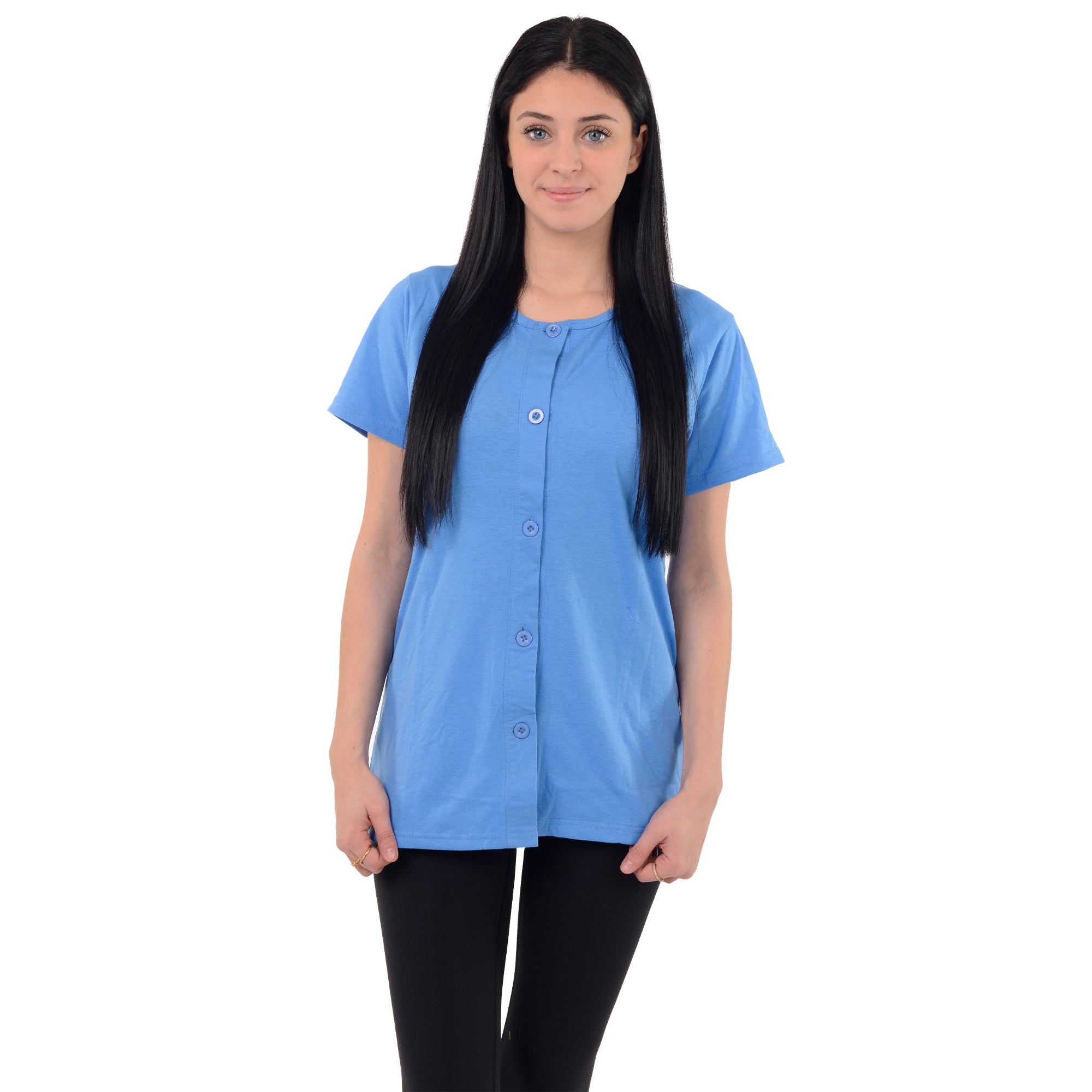 USBD Crew Neck Post Mastectomy Shirt with Drain Pockets